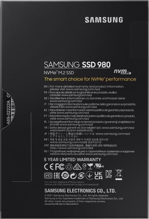 Image du produit Samsung SSD 980 (1000 Go, M.2 2280)