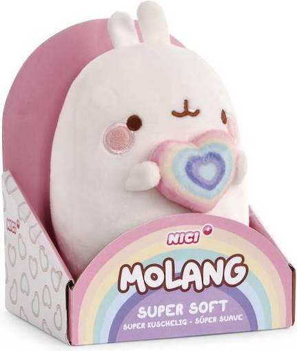 Image du produit NICI Doudou Molang avec coeur arc-en-ciel (16 cm)