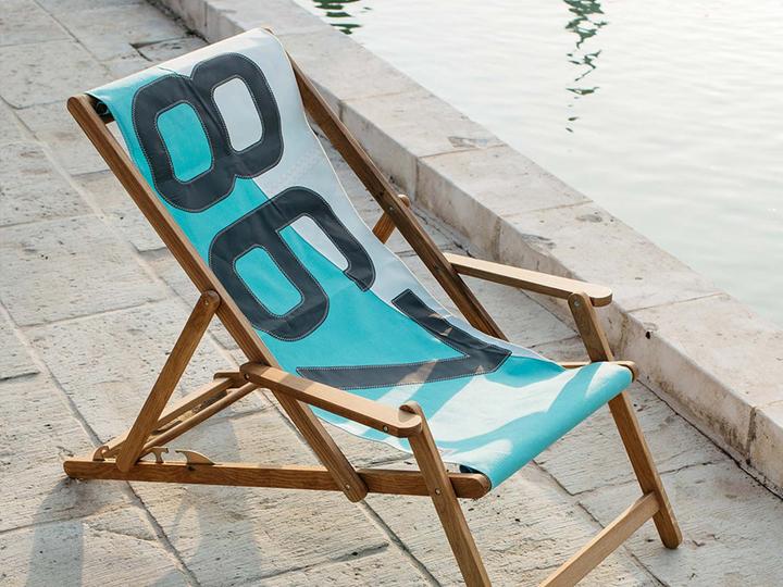 Actual product image 727 Sailbag Deck Chair with Armrest in Dacron Sail