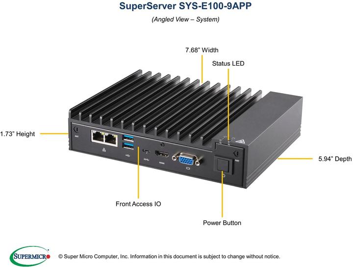 Produktbild Supermicro Server BAB SYS-E100-9APP