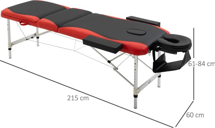 Image du produit Homcom Table de massage Cadre léger en aluminium, pliable, rembourré