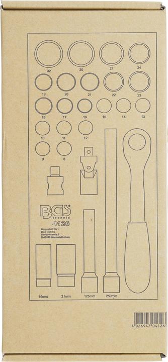 Actual product image BGS Tool Tray 1/3: Socket Set 12.5 mm (1/2") 27 pcs.