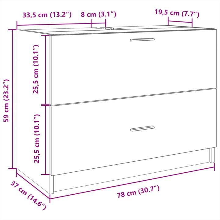 Image du produit VidaXL Waschbeckenunterschrank (78 x 37 x 59 cm)