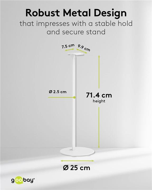 Actual product image Goobay Speaker stand Modern Era 3 Base, white (1 pair, Stand, Not movable)