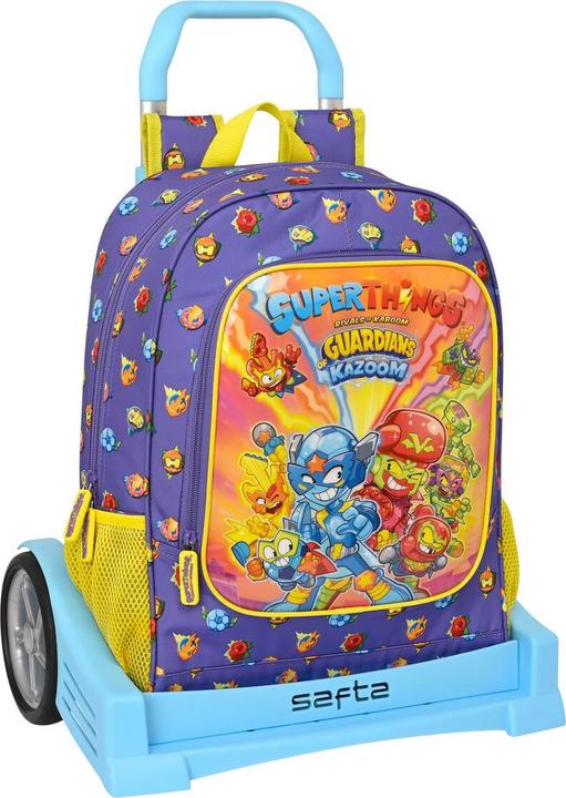 Image du produit Superthings Sac à dos scolaire à roulettes Guardians of Kazoom Violet Jaune (32 x 42 x 14 cm) (14 l)