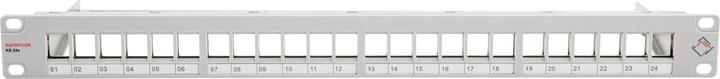 Immagine prodotto Dätwyler Pannello patch KS 24x per 24x RJ45 Keystone 19 Rack grigio