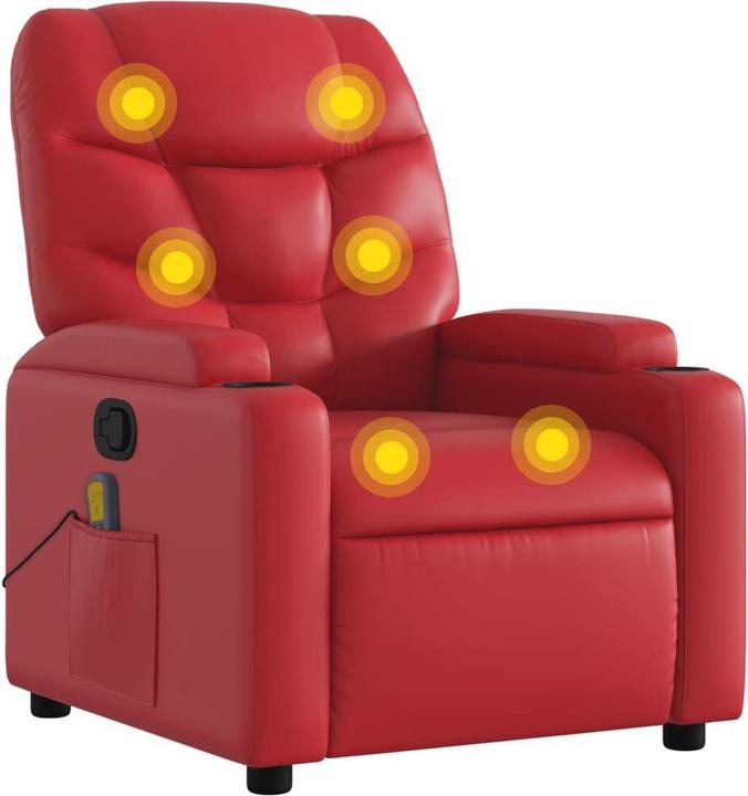 Produktbild VidaXL Massagesessel Rot Kunstleder,Farbe: Rot,Material: Kunstleder