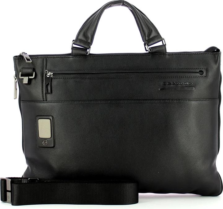 Produktbild Piquadro Akron, Leather Briefcase, Laptop Compartiment, Black, 30 x 42x 3.