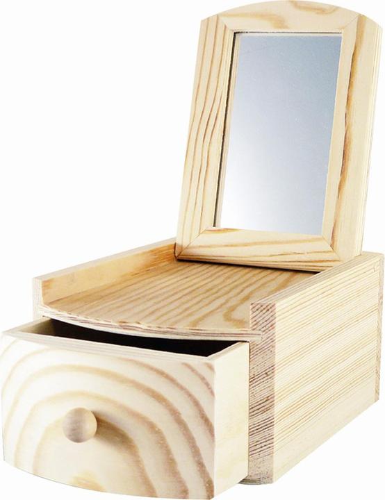 Actual product image Natura Punto Box in wood with drawer and mirror, natural, 12 x 18 x 7.5 cm