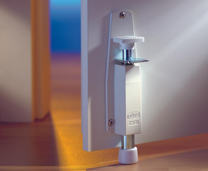 Produktbild Burg Wächter Türfeststeller TF 2 SB Leichtmetall silberfarbig eloxiert Hubhöhe 30 mm Türmontage (1 Stück)