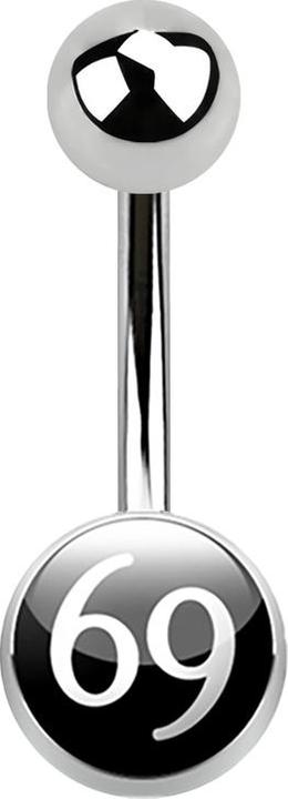 Star Piercing Banane silber mit Logo 69 (ohne Messing, Chirurgenstahl 316L)