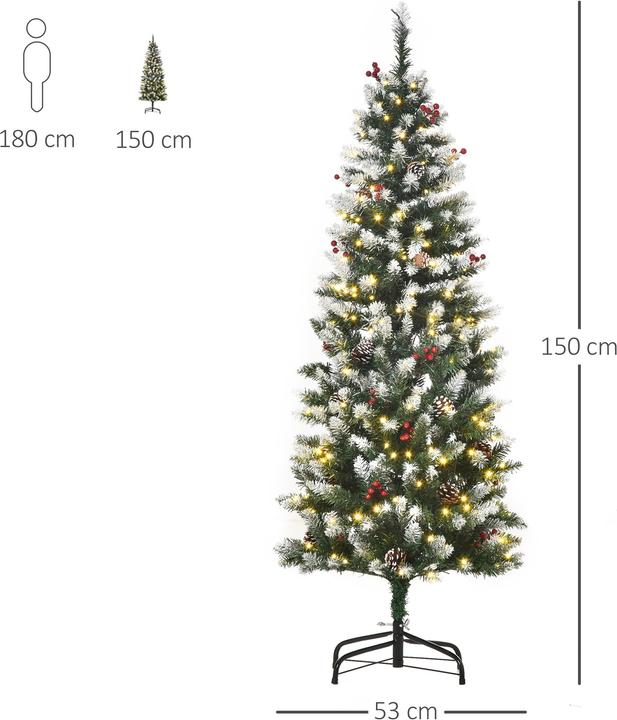 Image du produit Jamb Sapin de Noël 250 LEDs Neige (150 cm)