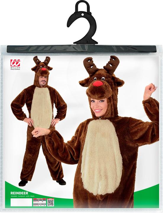 Actual product image Widmann RENTIER SOFT PLUSH COSTUME (jumpsuit with hood and mask), M - h 165 cm (M)