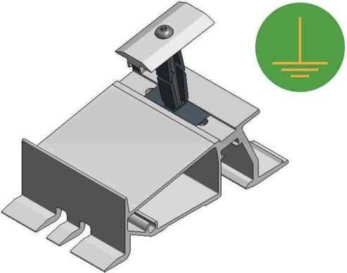 Van der Valk Solar Systems 724660 Front Foot with Centre Clamp Flat Roof Mounting ValkPro+ L10