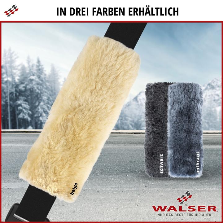 Actual product image Walser Belt pad Millie made of lambskin, 2 pieces car belt protector beige