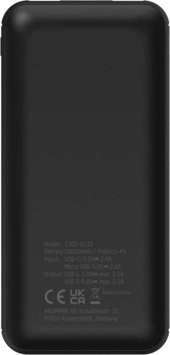 Image du produit Ansmann PB212 (20000 mAh, 18 W, 37.37 Wh)