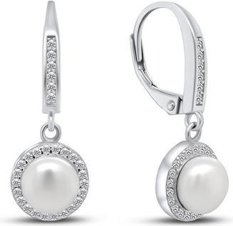 Produktbild Brilio Silver - Charming silver earrings with pearl and zircons EA88