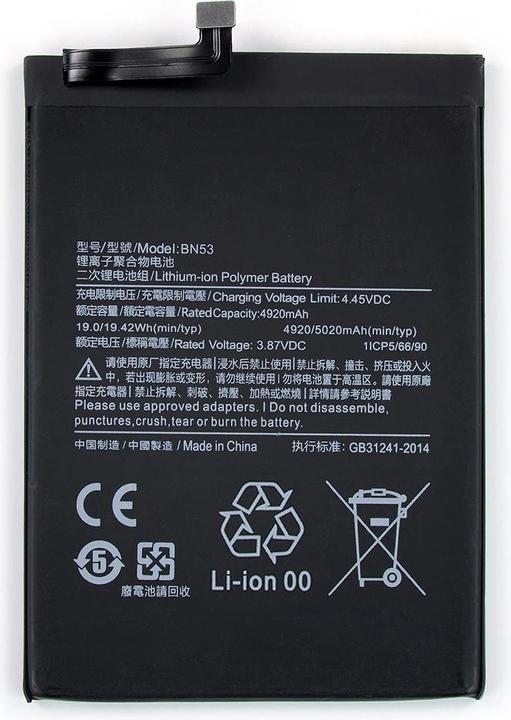 Produktbild OEM - Smartphone Battery BN53 (18439) - Xiaomi Redmi Note 9 Pro - 5020mAh - Black