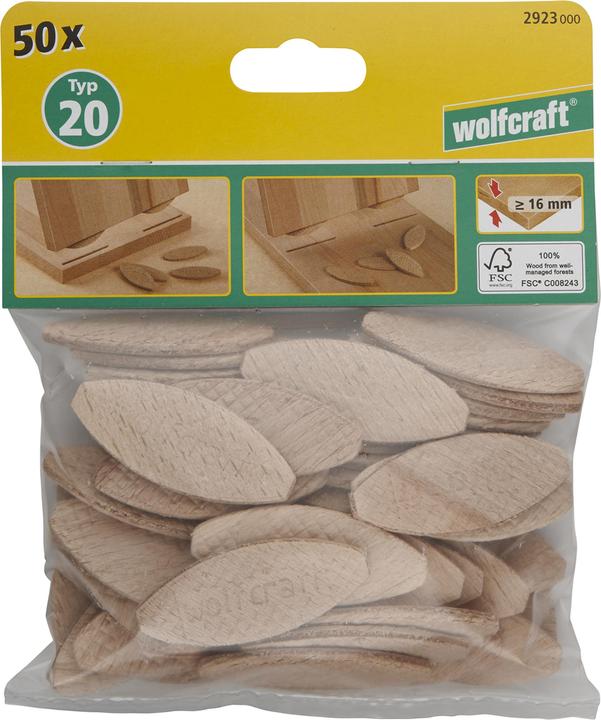 Actual product image wolfcraft 50 Jointing Biscuits, 19 mm (50 pcs.)