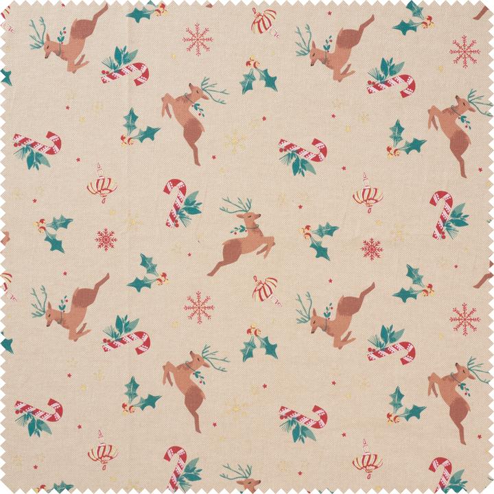 Image du produit VBS Tissu Canvas "Renne avec flocons de neige scintillants", largeur 150 cm, vendu au mètre
