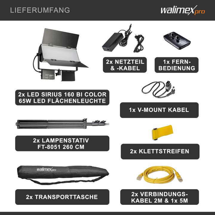 Immagine prodotto Walimex Sirius 160 B-LED Basic Set (Apparecchio di illuminazione a superficie)