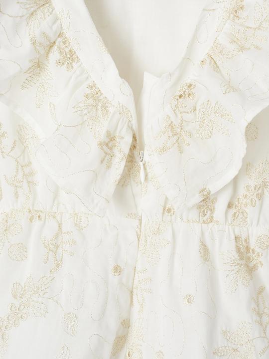 Actual product image Vertbaudet Festlicher kurzer Mädchen Jumpsuit mit gestickten Glanzblumen (98)