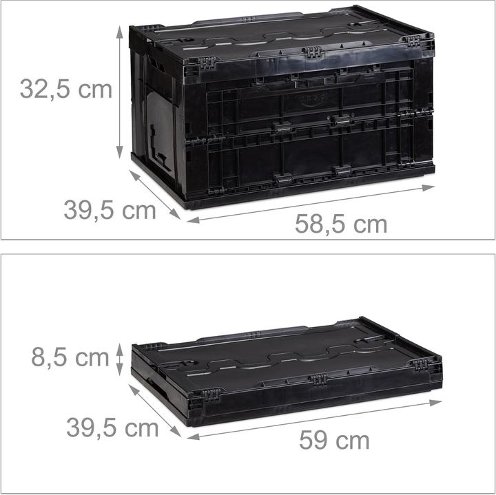 Actual product image Relaxdays Lidded Folding Storage Box (58.5 x 39.5 x 32.5 cm, 60 l)
