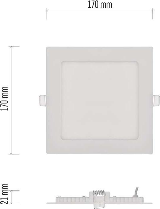 Produktbild Emos LED-Einbauleuchte NEXXO, quadratisch, weiss, 12,5W, warmweiss (1000 lm)