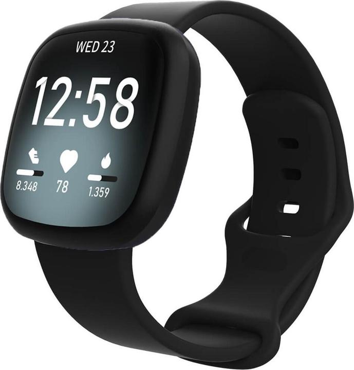 Actual product image Cover-Discount Fitbit Versa 4 / Sense 2 - Silicone Replacement Bracelet Black (Silicone, Sense, Versa 3)