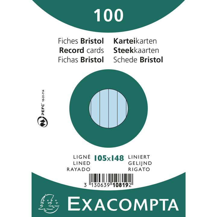 Actual product image Exacompta Index cards (105 x 148 mm, 205 g/m², 100 x)