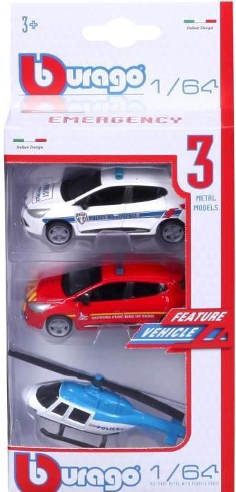 Immagine prodotto Burago CONFEZIONE 3 VEICOLI DI SOCCORSO 1/64