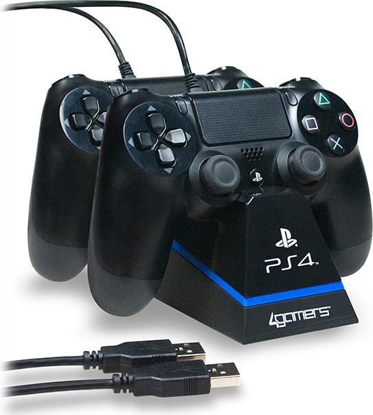 Actual product image 4Gamers Dual Play & Charge Cable with Desktop Stand (PS4)
