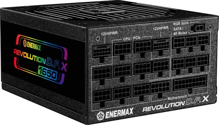 Image du produit Enermax Revolution D.F. X ARGB ATX3.0 PCI-e 5.0 Compact PC Power Supply 1650W 80Plus Gold Full Module 2x (1650 W)