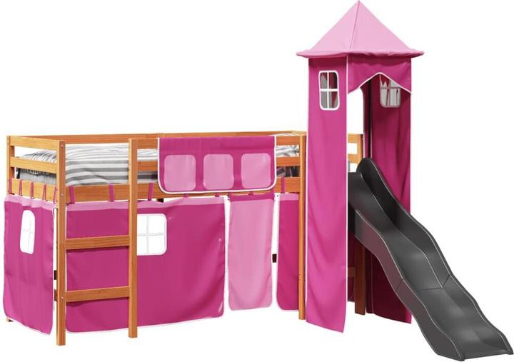 Immagine prodotto VidaXL Letto a soppalco per bambini con torre Pink (90 x 200 cm)