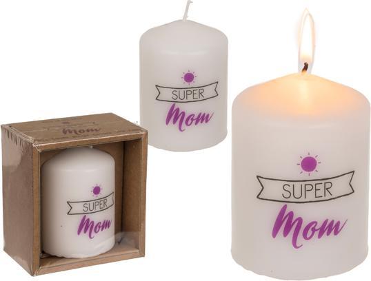 Sombo Stumpenkerze Super Mom 6x8cm 181138
