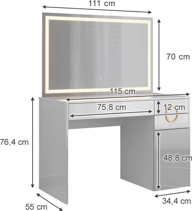 Image du produit Vicco Adela avec éclairage (115 x 55 x 76.5 cm)