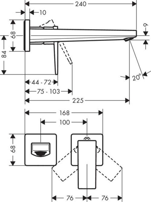 Immagine prodotto hansgrohe Miscelatore per lavabo a 2 fori Metropol (nero opaco)