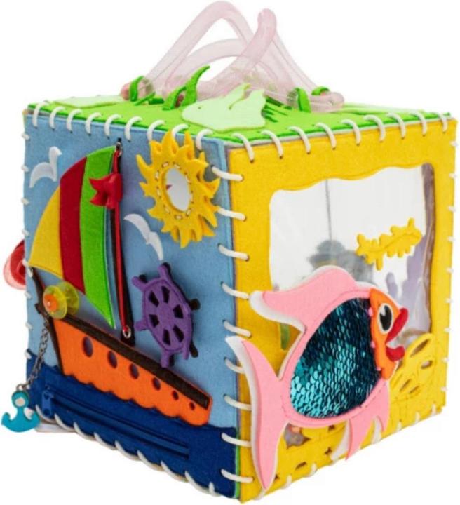 Produktbild Montessori MOTORIKWÜRFEL - WEICHES BUCH - Sensory Board - Wunderwürfel Aquarium - Montessor® - Spass am Lernen