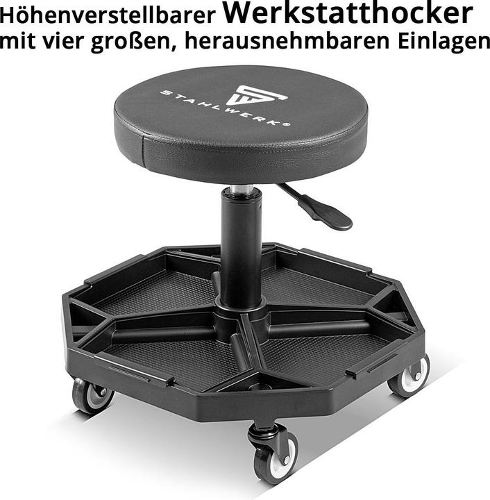 Actual product image Stahlwerk Workshop stool WRH-136 ST loadable up to 136 kg height-adjustable (136 kg)