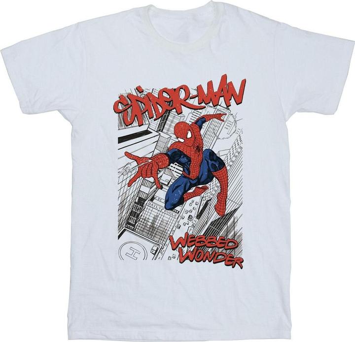 Actual product image Mens Spider-Man Sketch City T-Shirt (5XL)