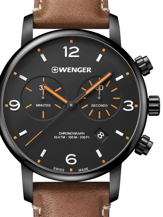 Immagine prodotto Wenger Metropolitano urbano (Cronografo, Orologio da polso analogico, Fatto in Svizzera, 44 mm)