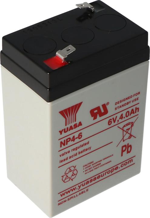 Actual product image Yuasa Akku NP4-6, Faston 4,8mm (6 V, 4 Ah)