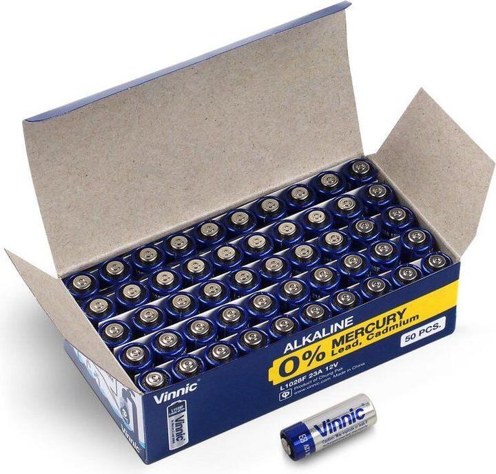 Actual product image Vinnic 23A (L1028F) - 50 batteries (50 pcs., A23, 54 mAh)