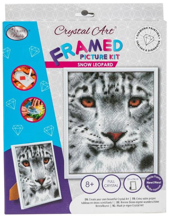 Immagine prodotto Craft Buddy Leopardo delle nevi, quadro 21x25 cm con cornice in cristallo