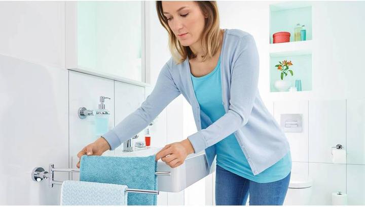 Actual product image tesa LOXX towel rail with two arms incl. adhesive solution without drilling