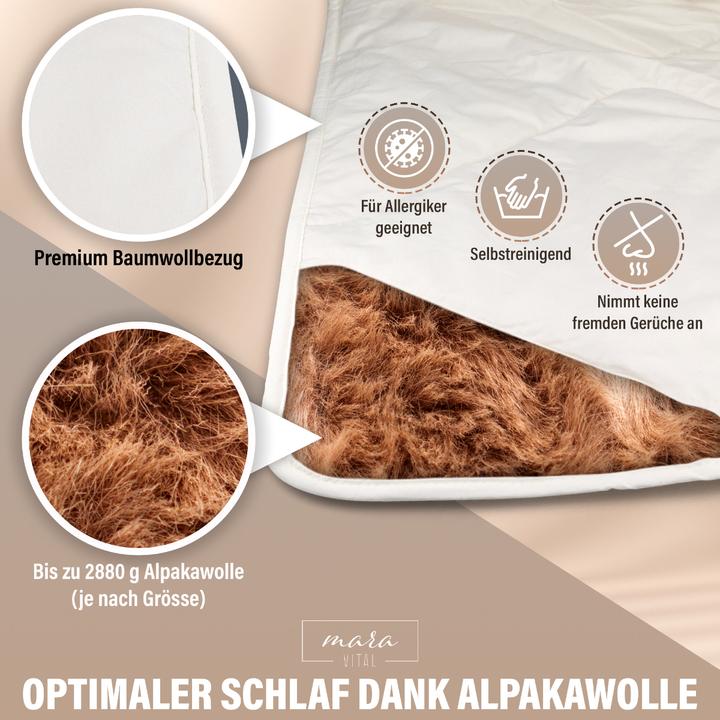 Produktbild Mara Vital Alpaka Duvet (1008 g, 155 x 220 cm, 100 x 135 cm, 200 x 210 cm, 135 x 200 cm)