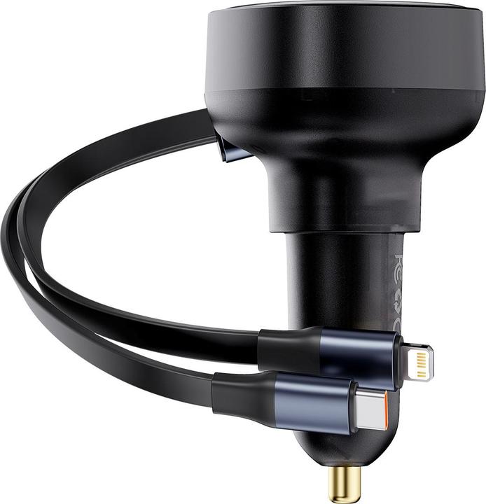 Baseus Car Charger Enjoyment USB-C with USB-C cable and Lightning 60W