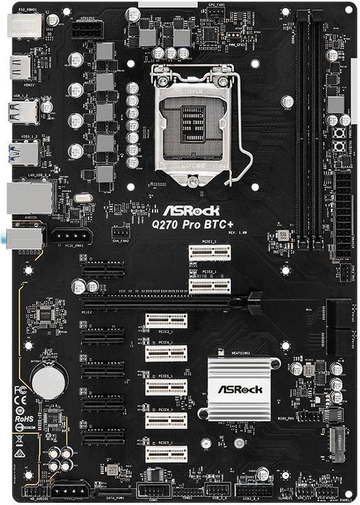 Image du produit AsRock Q270 Pro BTC (LGA 1151, Intel Q270, ATX)