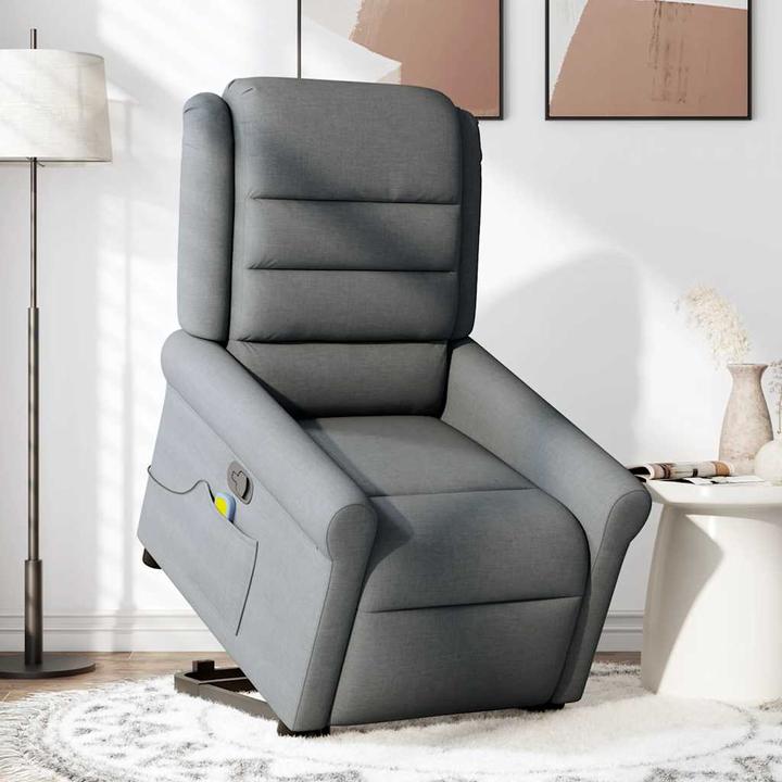 Actual product image VidaXL Massage chair with stand-up aid dark grey fabric
