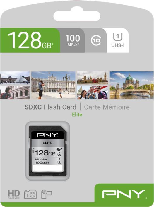 Actual product image PNY Elite (128 GB, SDXC, U1, UHS-I)